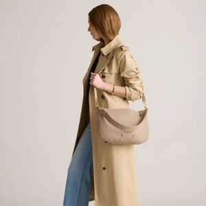 Italian Leather Convertible Crescent Handwoven Shoulder Bag